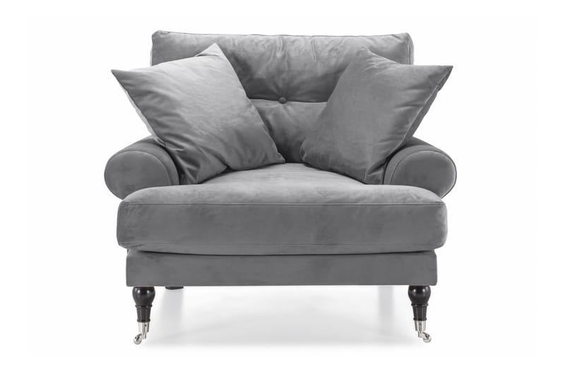 Andrew Lænestol Velour - Sølvgrå/Krom - Møbler - Stole & lænestole - Lænestole - Howard lænestol