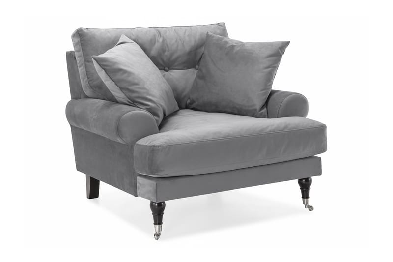 Andrew Lænestol Velour - Sølvgrå/Krom - Møbler - Stole & lænestole - Lænestole - Howard lænestol