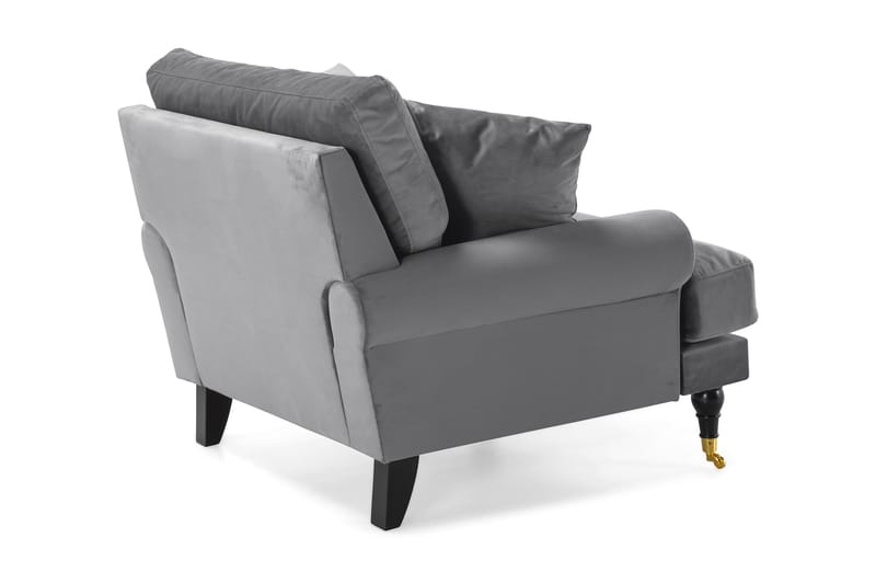 Andrew Lænestol Velour - Sølvgrå/Messing - Møbler - Stole & lænestole - Lænestole - Howard lænestol