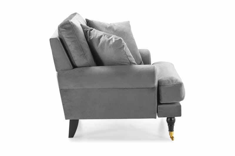 Andrew Lænestol Velour - Sølvgrå/Messing - Møbler - Stole & lænestole - Lænestole - Howard lænestol