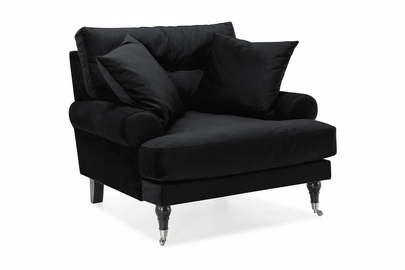Andrew Lænestol Velour, Sort/Krom