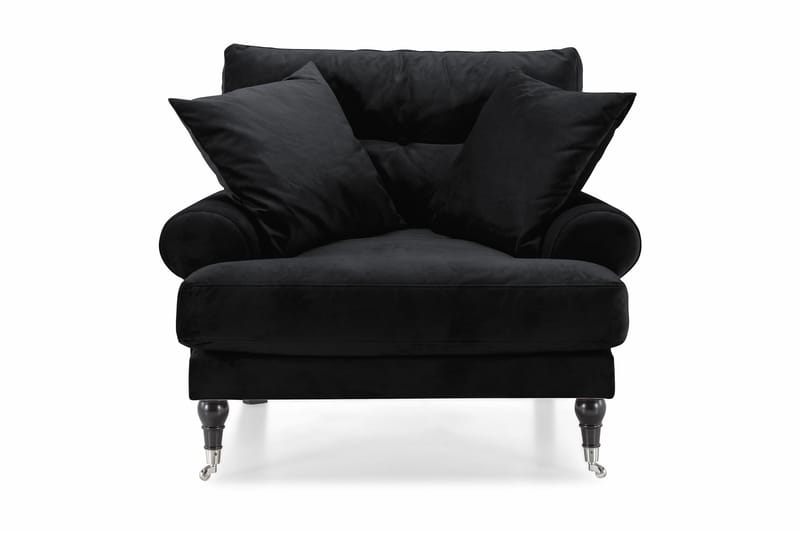 Andrew Lænestol Velour - Sort/Krom - Møbler - Stole & lænestole - Lænestole - Howard lænestol