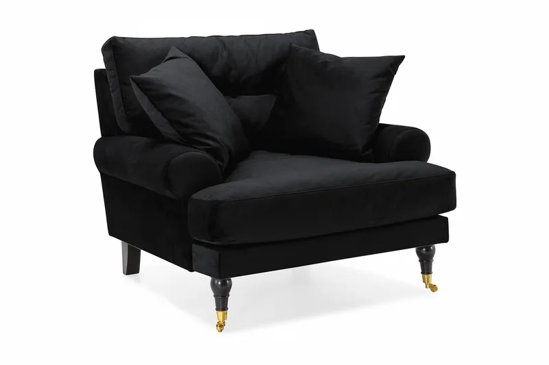 Andrew Lænestol Velour, Sort/Messing