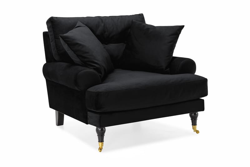 Andrew Lænestol Velour - Sort/Messing - Møbler - Stole & lænestole - Lænestole - Howard lænestol