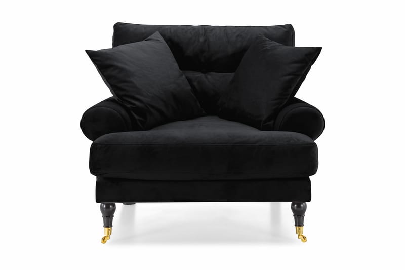Andrew Lænestol Velour - Sort/Messing - Møbler - Stole & lænestole - Lænestole - Howard lænestol
