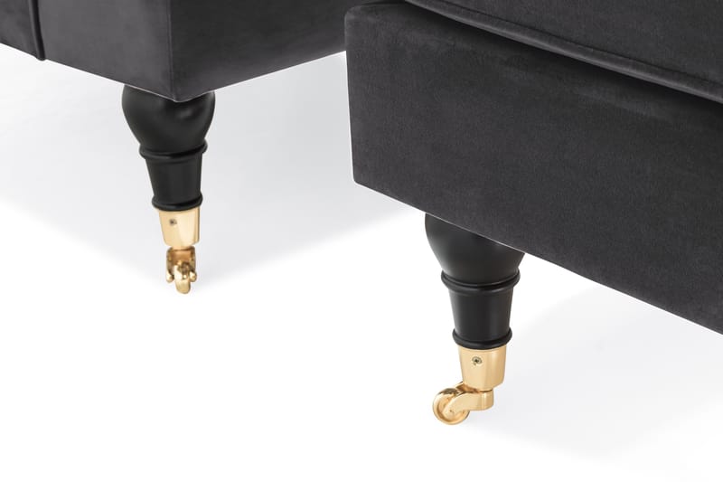 Dalby lænestol med fodskammel Velour - Mørkegrå - Lænestol med fodskammel - Howard lænestol