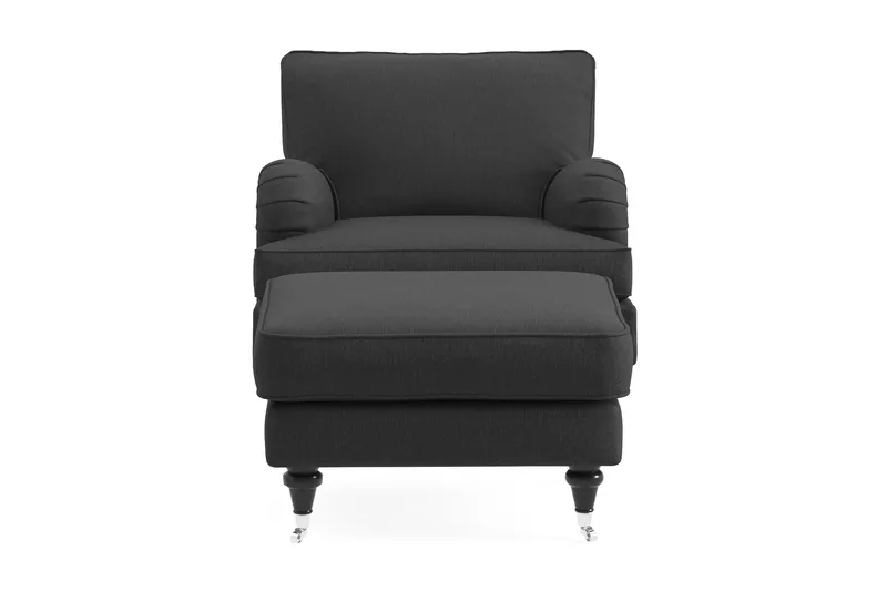 Howard Classic Lænestol + Puf, Mørkegrå