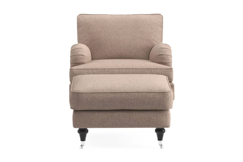 Howard Classic Lænestol + Puf, Mørkbeige