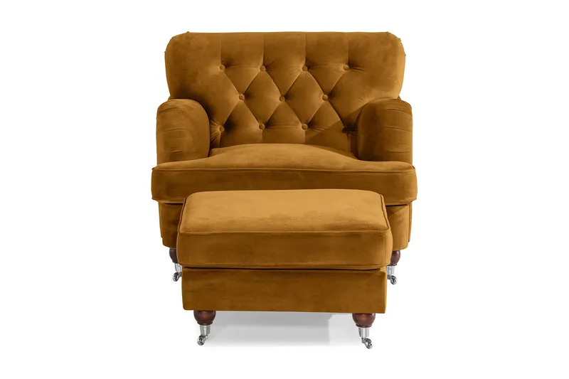 Howard Riviera Lænestol med Fodskammel - Amber - Møbler - Stole & lænestole - Lænestole - Howard lænestol