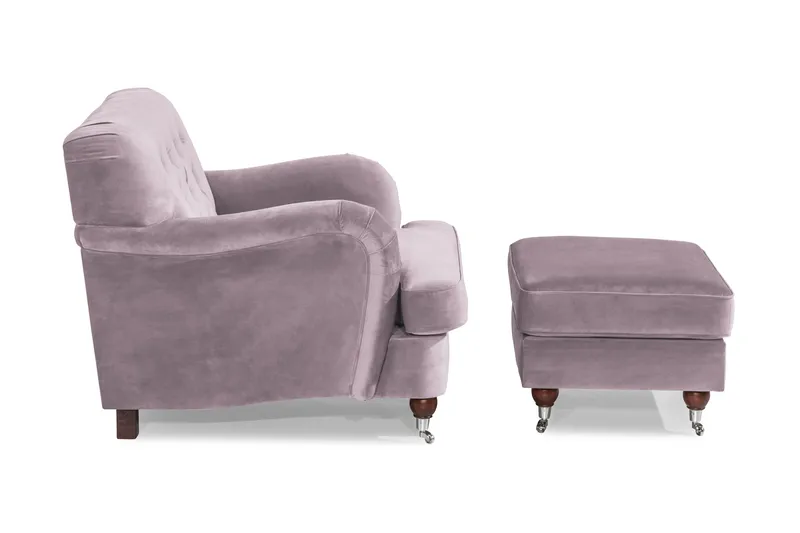 Howard Riviera Lænestol med Fodskammel - Lilla - Møbler - Stole & lænestole - Lænestole - Howard lænestol