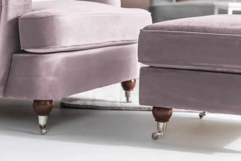 Howard Riviera Lænestol med Fodskammel - Lilla - Møbler - Stole & lænestole - Lænestole - Howard lænestol