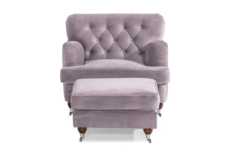 Howard Riviera Lænestol med Fodskammel - Lilla - Møbler - Stole & lænestole - Lænestole - Howard lænestol
