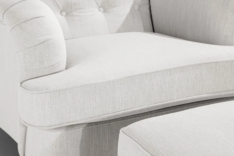 Howard Riviera Lænestol med Fodskammel - Linnebeige - Møbler - Stole & lænestole - Lænestole - Howard lænestol