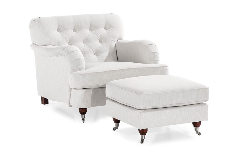 Howard Riviera Lænestol med Fodskammel, Linnebeige