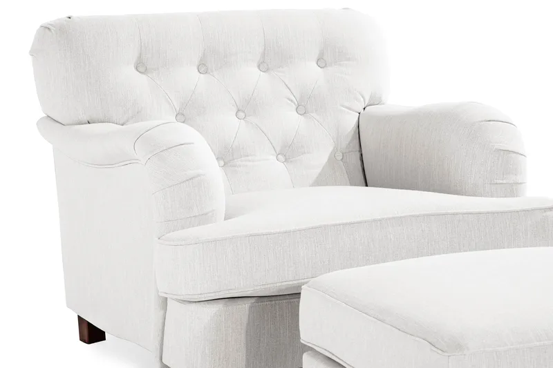 Howard Riviera Lænestol med Fodskammel - Linnebeige - Møbler - Stole & lænestole - Lænestole - Howard lænestol