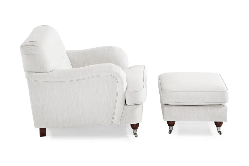 Howard Riviera Lænestol med Fodskammel - Linnebeige - Møbler - Stole & lænestole - Lænestole - Howard lænestol