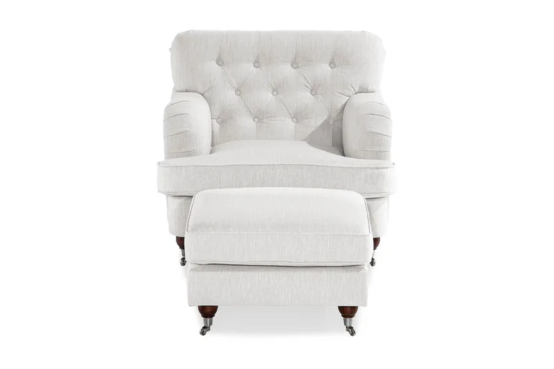 Howard Riviera Lænestol med Fodskammel - Linnebeige - Møbler - Stole & lænestole - Lænestole - Howard lænestol