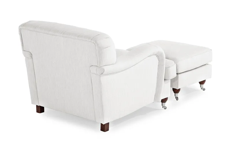 Howard Riviera Lænestol med Fodskammel - Linnebeige - Møbler - Stole & lænestole - Lænestole - Howard lænestol