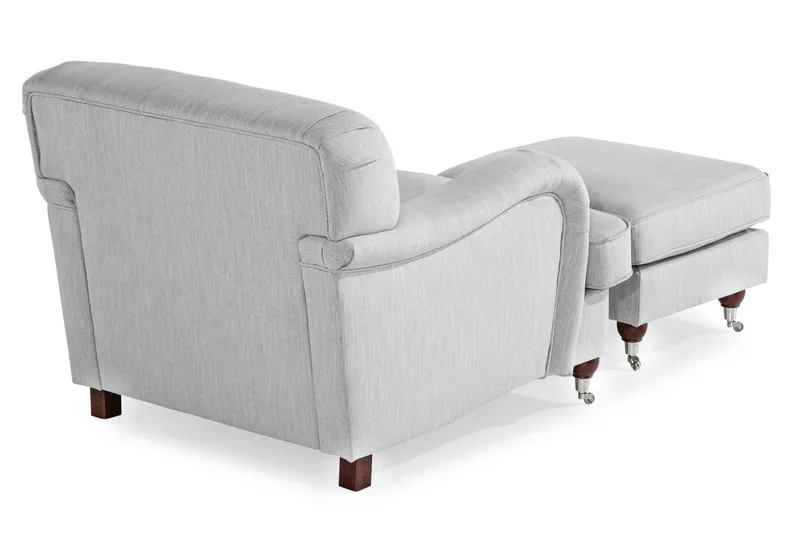 Howard Riviera Lænestol med Fodskammel - Linnegrå - Møbler - Stole & lænestole - Lænestole - Howard lænestol