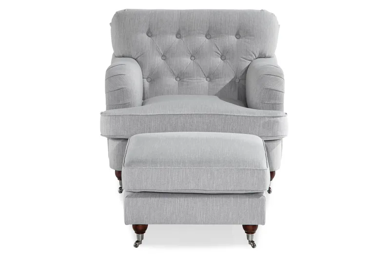 Howard Riviera Lænestol med Fodskammel - Linnegrå - Møbler - Stole & lænestole - Lænestole - Howard lænestol