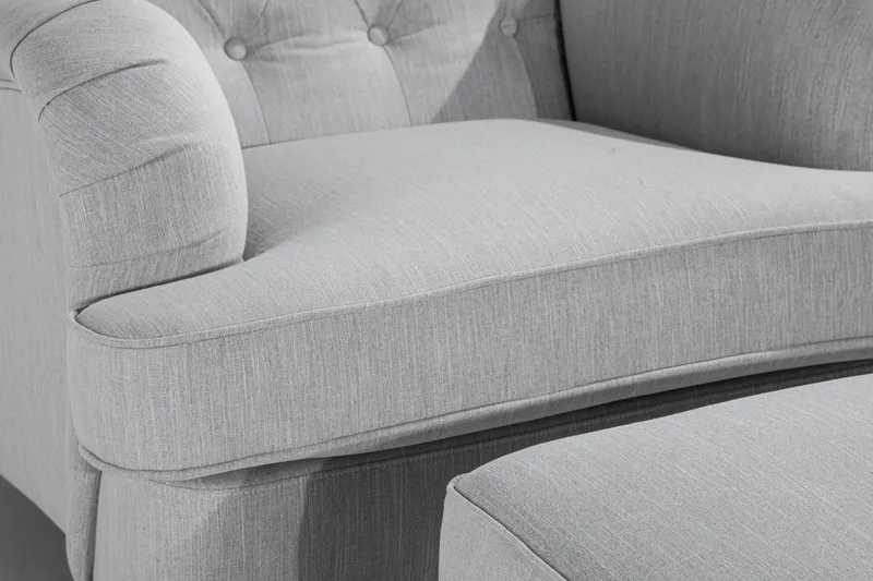 Howard Riviera Lænestol med Fodskammel - Linnegrå - Møbler - Stole & lænestole - Lænestole - Howard lænestol