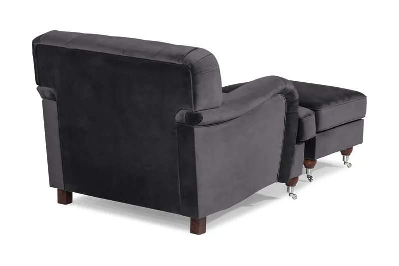 Howard Riviera Lænestol med Fodskammel - Mørkegrå - Møbler - Stole & lænestole - Lænestole - Howard lænestol