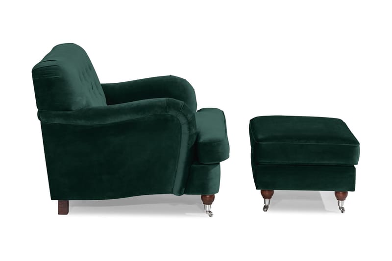 Howard Riviera Lænestol med Fodskammel - Mørkegrøn - Møbler - Stole & lænestole - Lænestole - Howard lænestol