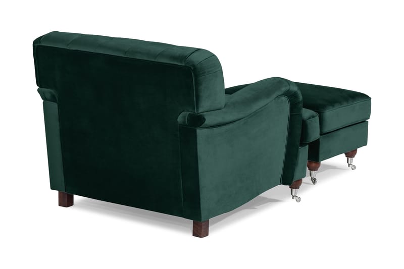 Howard Riviera Lænestol med Fodskammel - Mørkegrøn - Møbler - Stole & lænestole - Lænestole - Howard lænestol