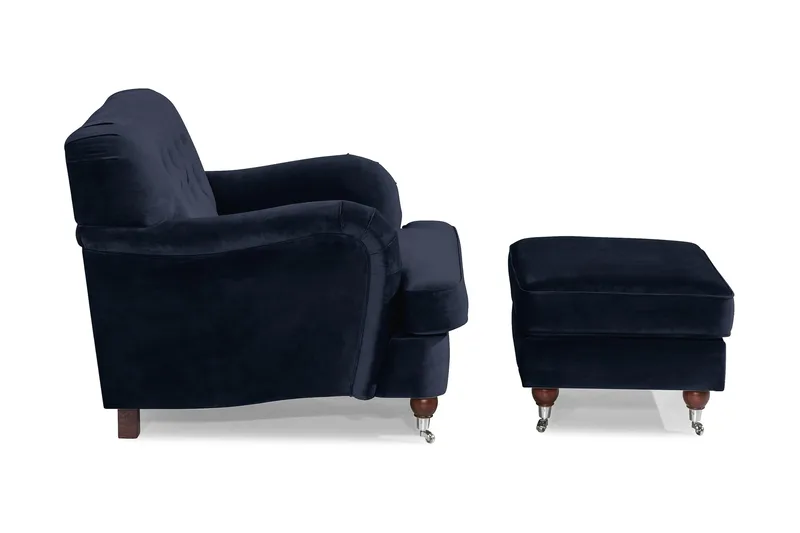 Howard Riviera Lænestol med Fodskammel - Midnatsblå - Møbler - Stole & lænestole - Lænestole - Howard lænestol