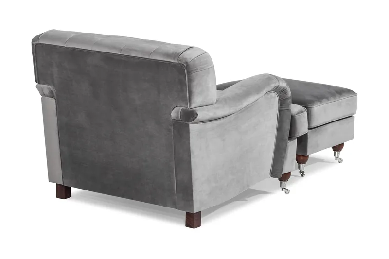 Howard Riviera Lænestol med Fodskammel - Sølvgrå - Møbler - Stole & lænestole - Lænestole - Howard lænestol