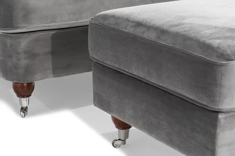 Howard Riviera Lænestol med Fodskammel - Sølvgrå - Møbler - Stole & lænestole - Lænestole - Howard lænestol