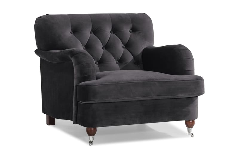 Howard Riviera Lænestol Velour - Mørkegrå - Møbler - Stole & lænestole - Lænestole - Howard lænestol