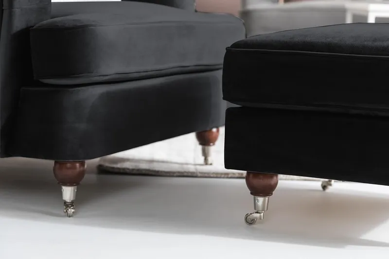 Howard Riviera Velour Lænestol - Sort - Møbler - Stole & lænestole - Lænestole - Howard lænestol