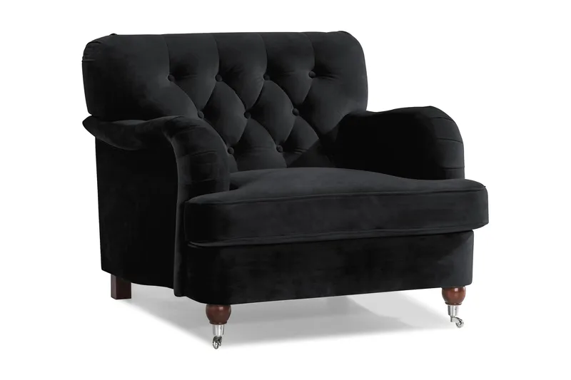 Howard Riviera Velour Lænestol - Sort - Møbler - Stole & lænestole - Lænestole - Howard lænestol