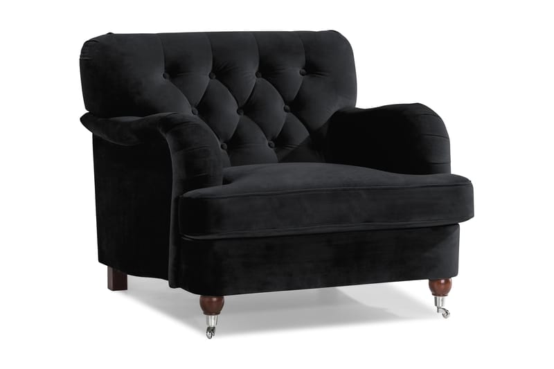 Howard Riviera Velour Lænestol - Sort - Møbler - Stole & lænestole - Lænestole - Howard lænestol