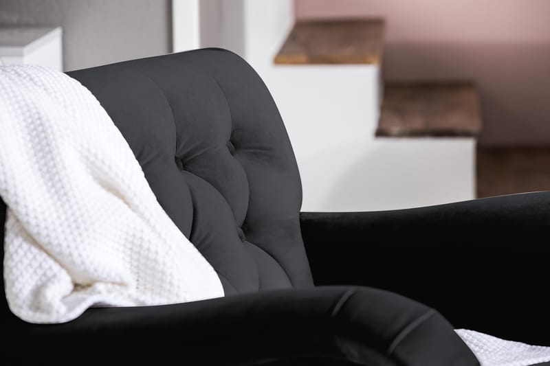Howard Riviera Velour Lænestol - Sort - Møbler - Stole & lænestole - Lænestole - Howard lænestol