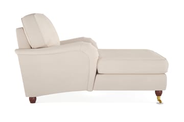 Howard Lyx Klassisk Lænestol med Chaiselong og Hjul i Stof - Beige - Møbler - Stole & lænestole - Lænestole