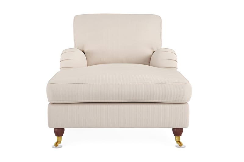 Howard Lyx Klassisk Lænestol med Chaiselong og Hjul i Stof - Beige - Møbler - Stole & lænestole - Lænestole