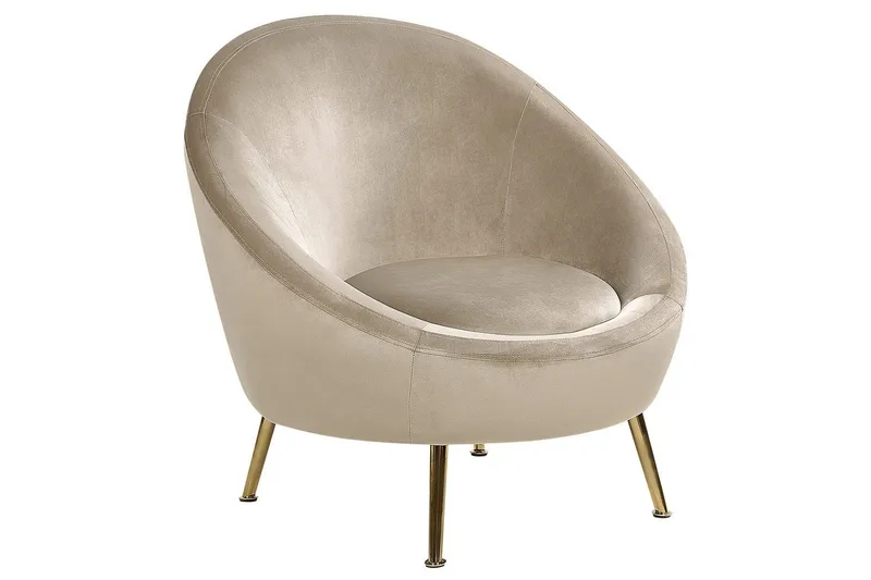 Howardfåtölj utan armstöd Beige, Guld - Møbler - Stole & lænestole - Lænestole - Klubstol