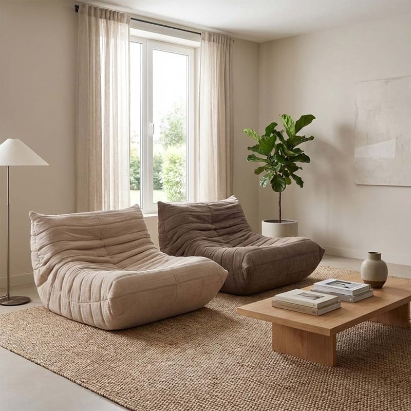 Hvilestol HOME4YOU Fiona Beige - beige - Møbler - Stole & lænestole - Lænestole - Lænestol uden armlæn