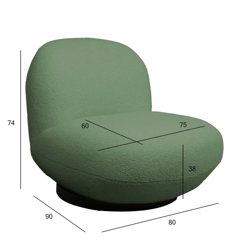 Hvilestol HOME4YOU Pamela Grøn - grøn - Møbler - Stole & lænestole - Lænestole - Lænestol uden armlæn