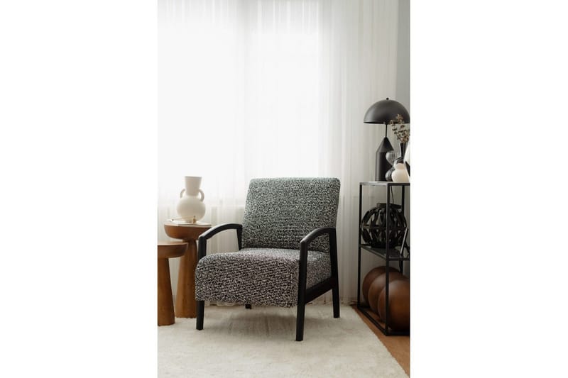 Illen Öronlappsfåtölj - Sort/Hvid - Møbler - Stole & lænestole - Lænestole - Øreklapstol