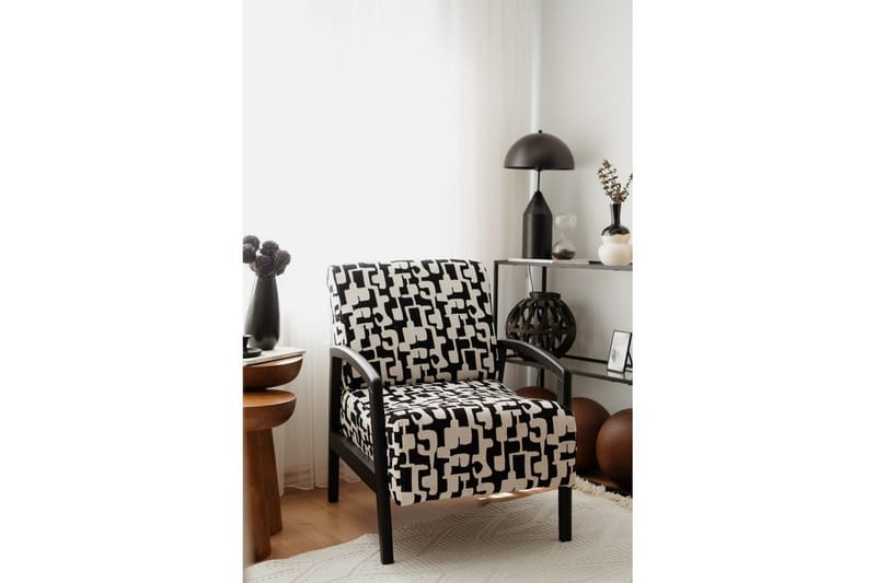 Illen Öronlappsfåtölj - Sort/Hvid - Møbler - Stole & lænestole - Lænestole - Øreklapstol