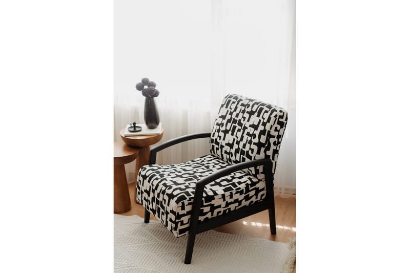 Illen Öronlappsfåtölj - Sort/Hvid - Møbler - Stole & lænestole - Lænestole - Øreklapstol