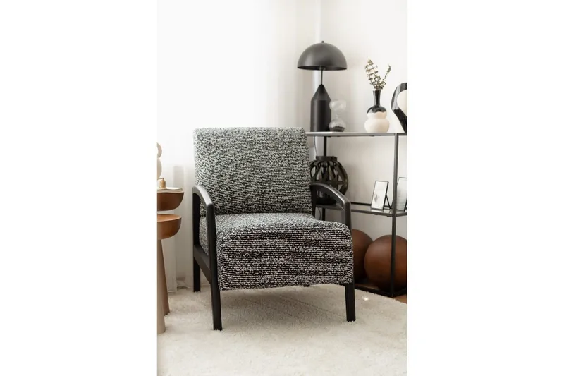 Illen Öronlappsfåtölj - Sort/Hvid - Møbler - Stole & lænestole - Lænestole - Øreklapstol