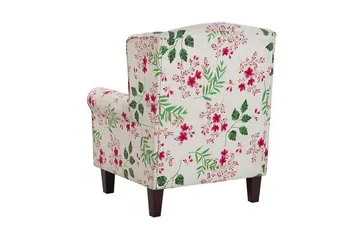 Ingeberg Lænestol med Fodskammel Blomstermønster - Beige - Møbler - Stole & lænestole - Lænestole