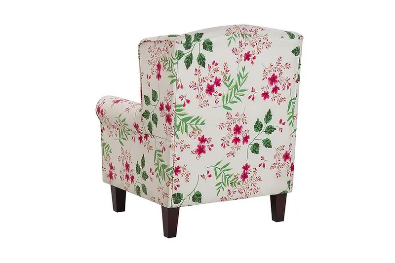 Ingeberg Lænestol med Fodskammel Blomstermønster - Beige - Møbler - Stole & lænestole - Lænestole