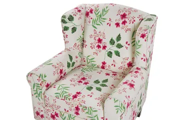Ingeberg Lænestol med Fodskammel Blomstermønster - Beige - Møbler - Stole & lænestole - Lænestole