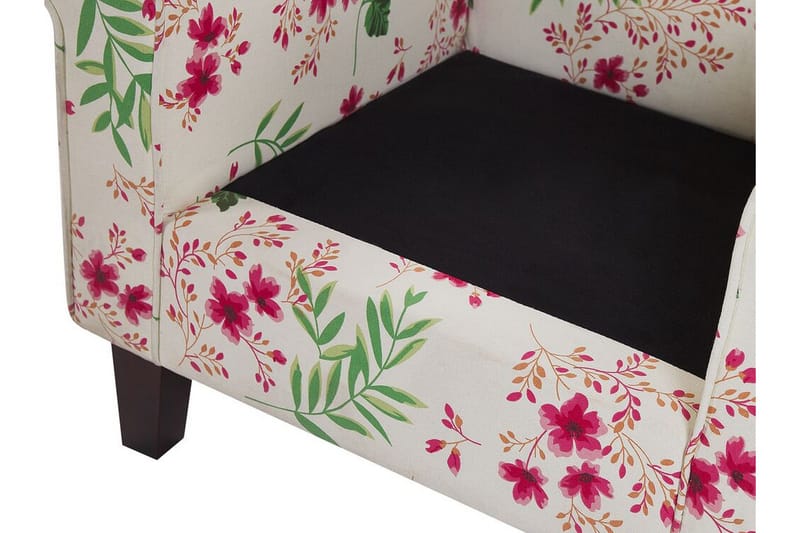 Ingeberg Lænestol med Fodskammel Blomstermønster - Beige - Møbler - Stole & lænestole - Lænestole