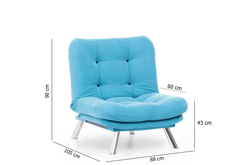 Janiece lænestol - Turkis - Møbler - Stole & lænestole - Lænestole - Lænestol uden armlæn